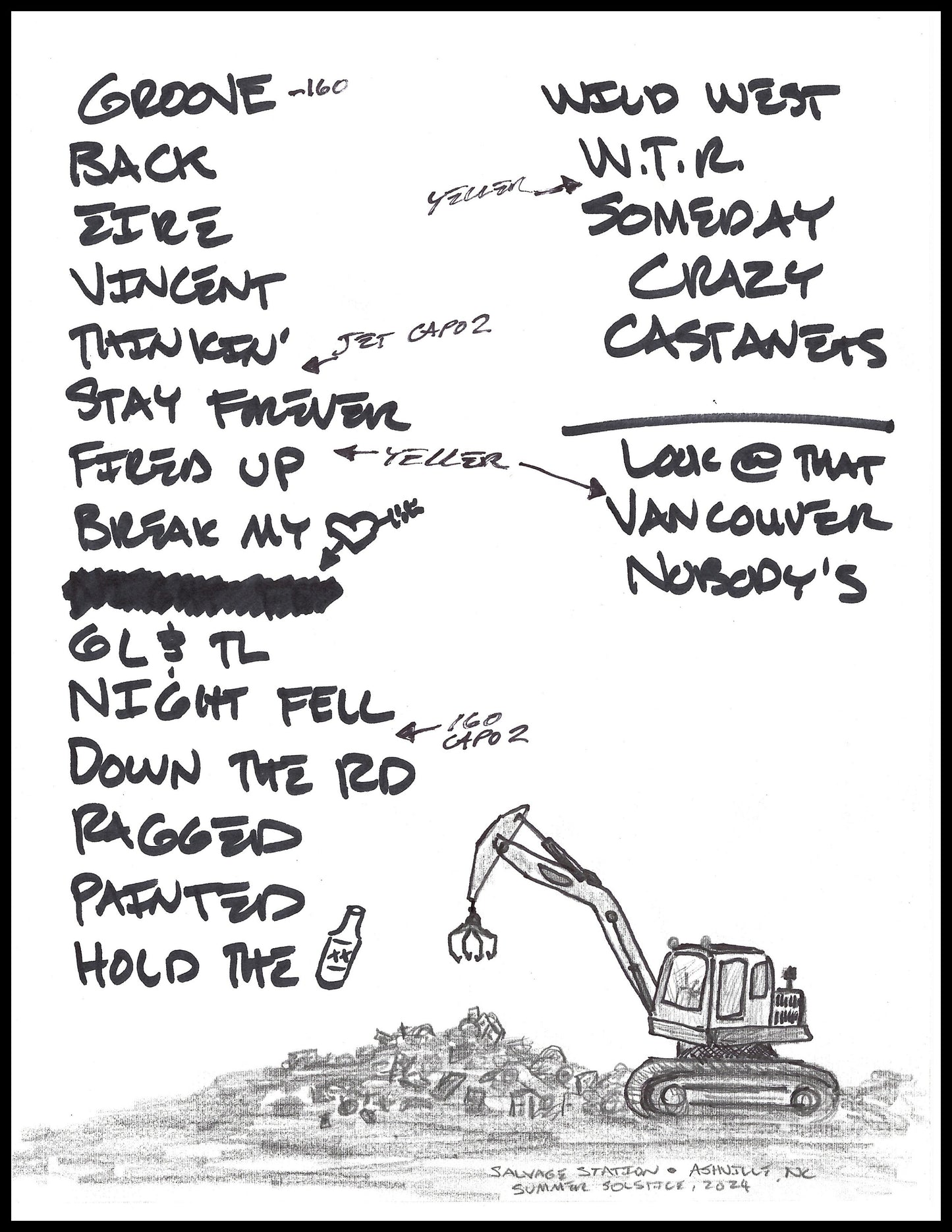 2024 Hand-Drawn Set Lists
