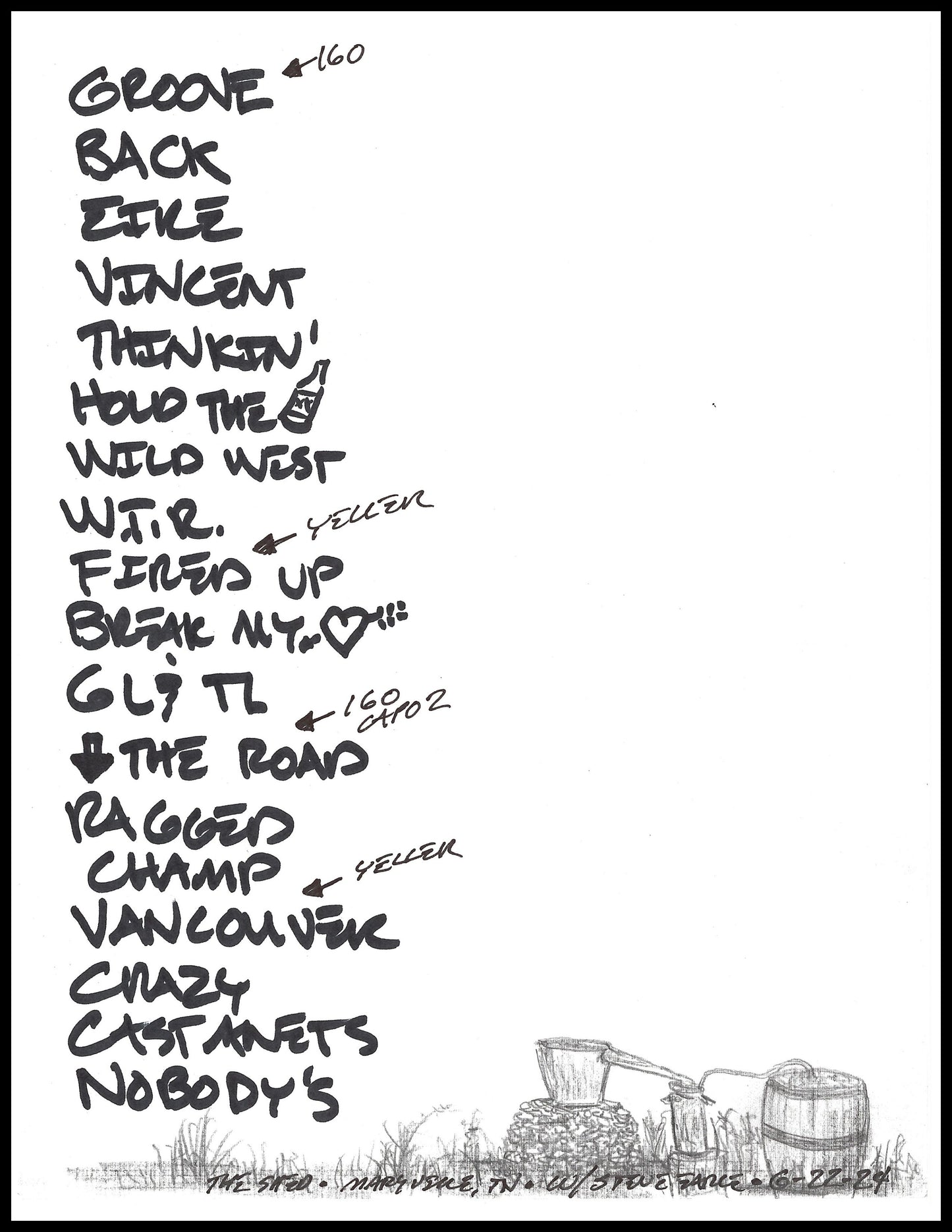 2024 Hand-Drawn Set Lists