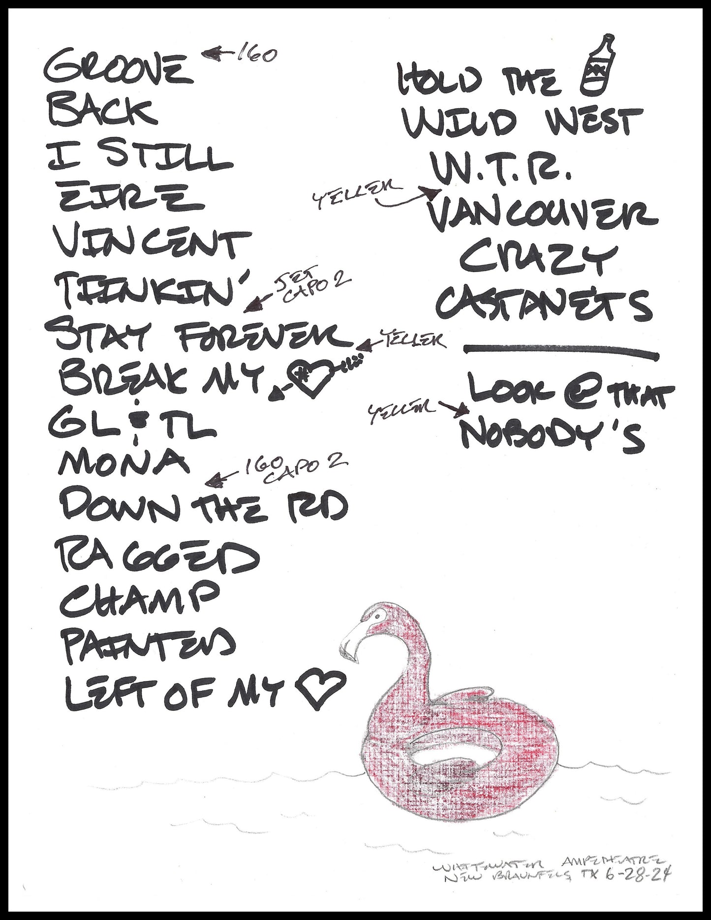 2024 Hand-Drawn Set Lists
