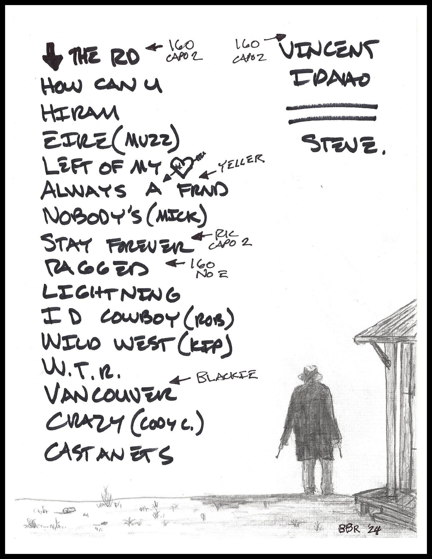 2024 Hand-Drawn Set Lists