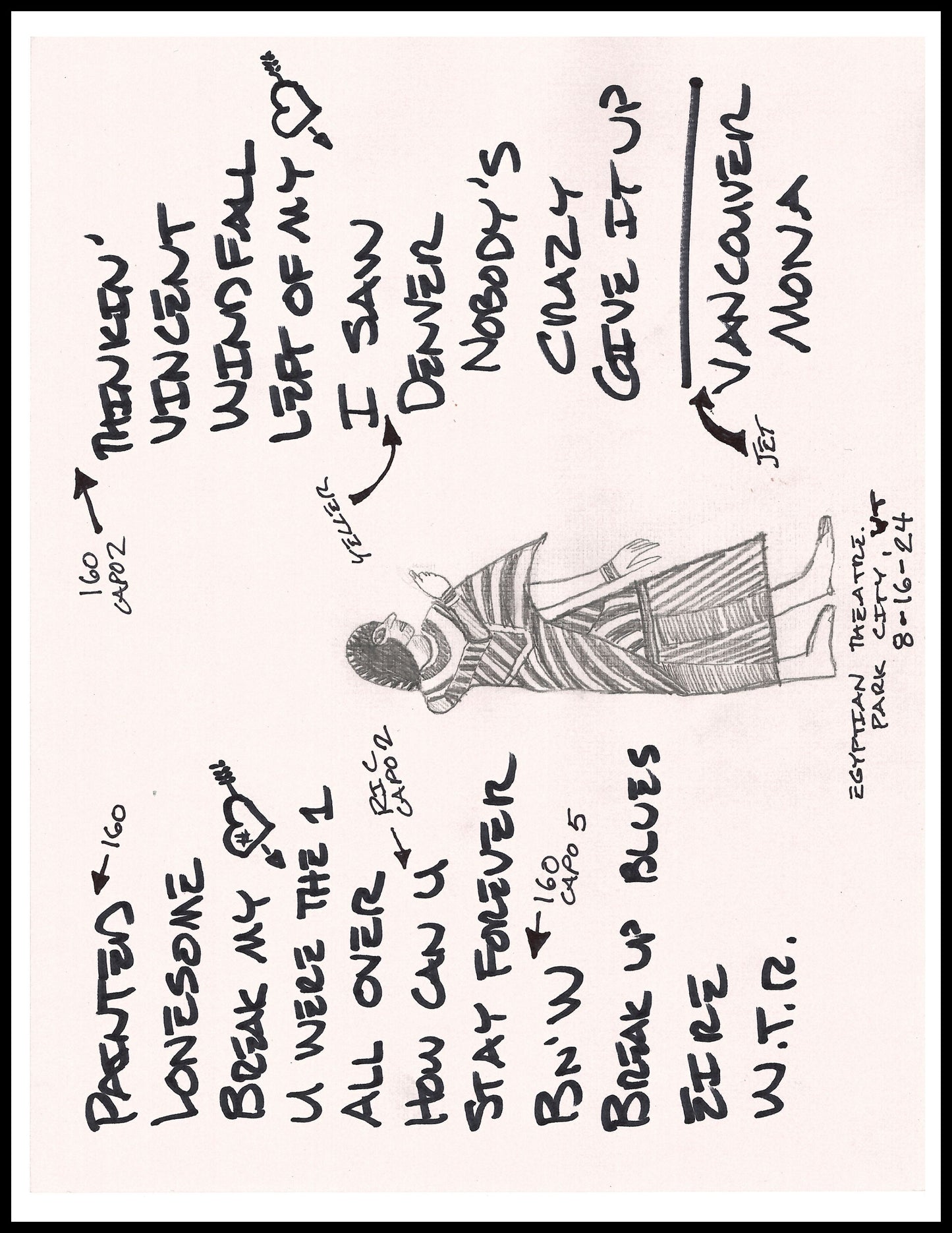 2024 Hand-Drawn Set Lists