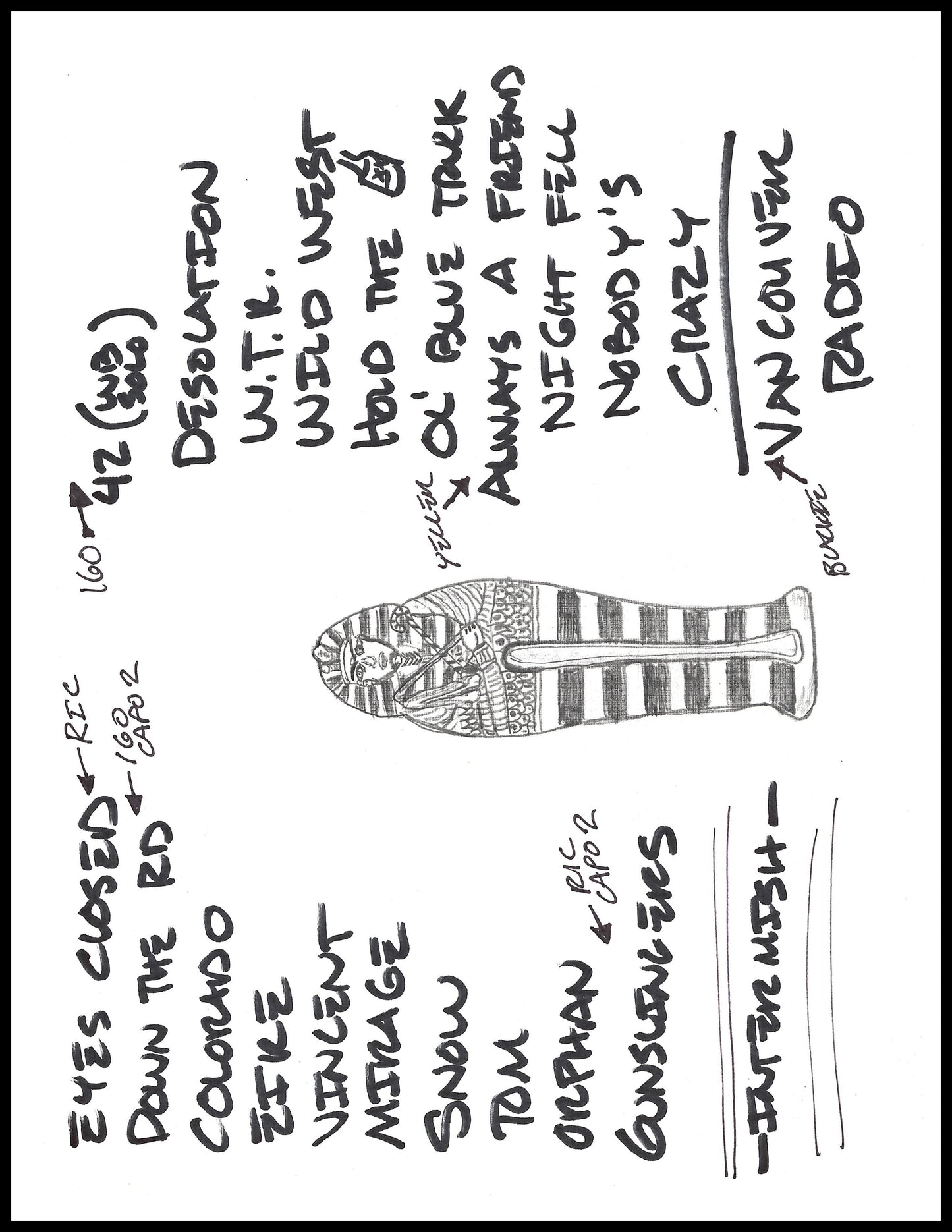 2024 Hand-Drawn Set Lists