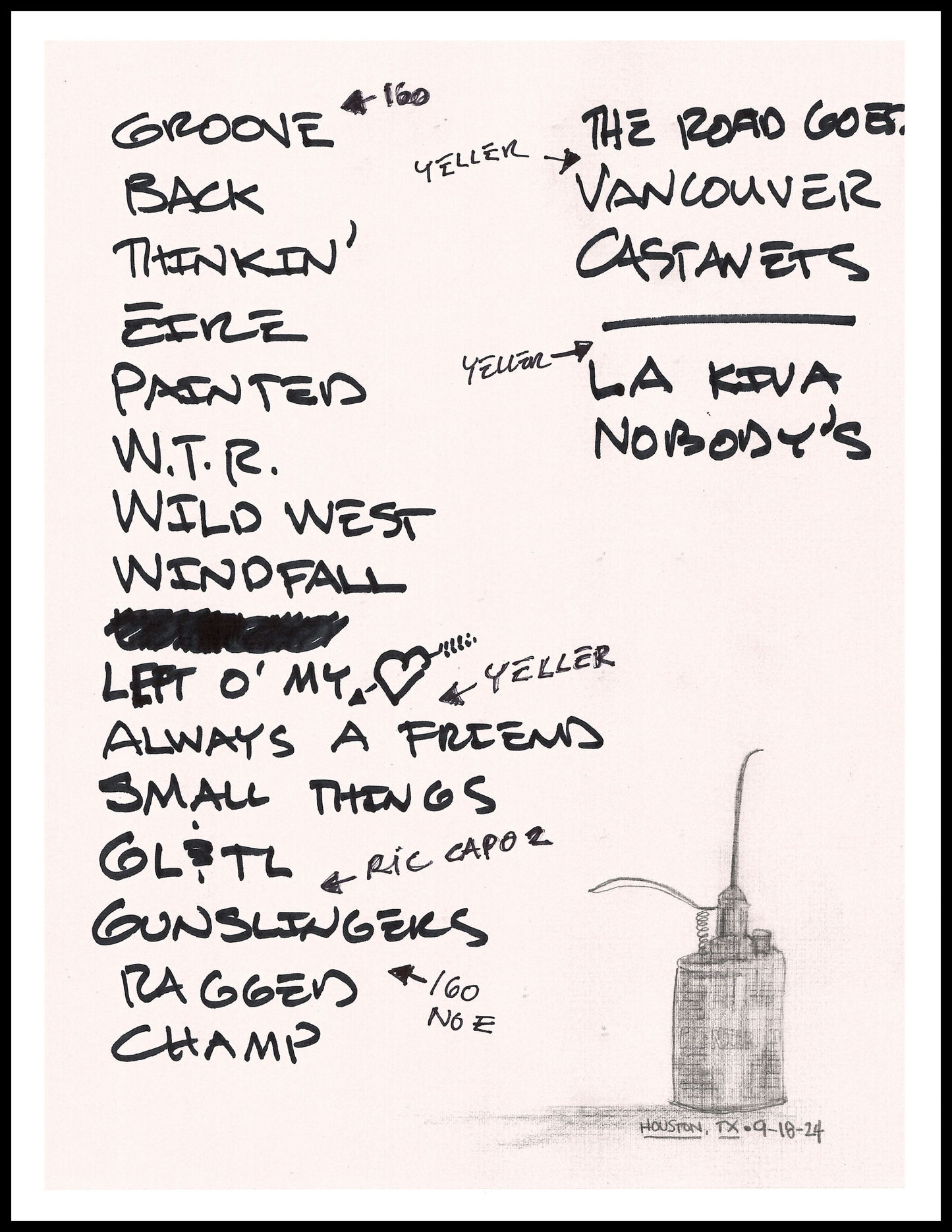 2024 Hand-Drawn Set Lists