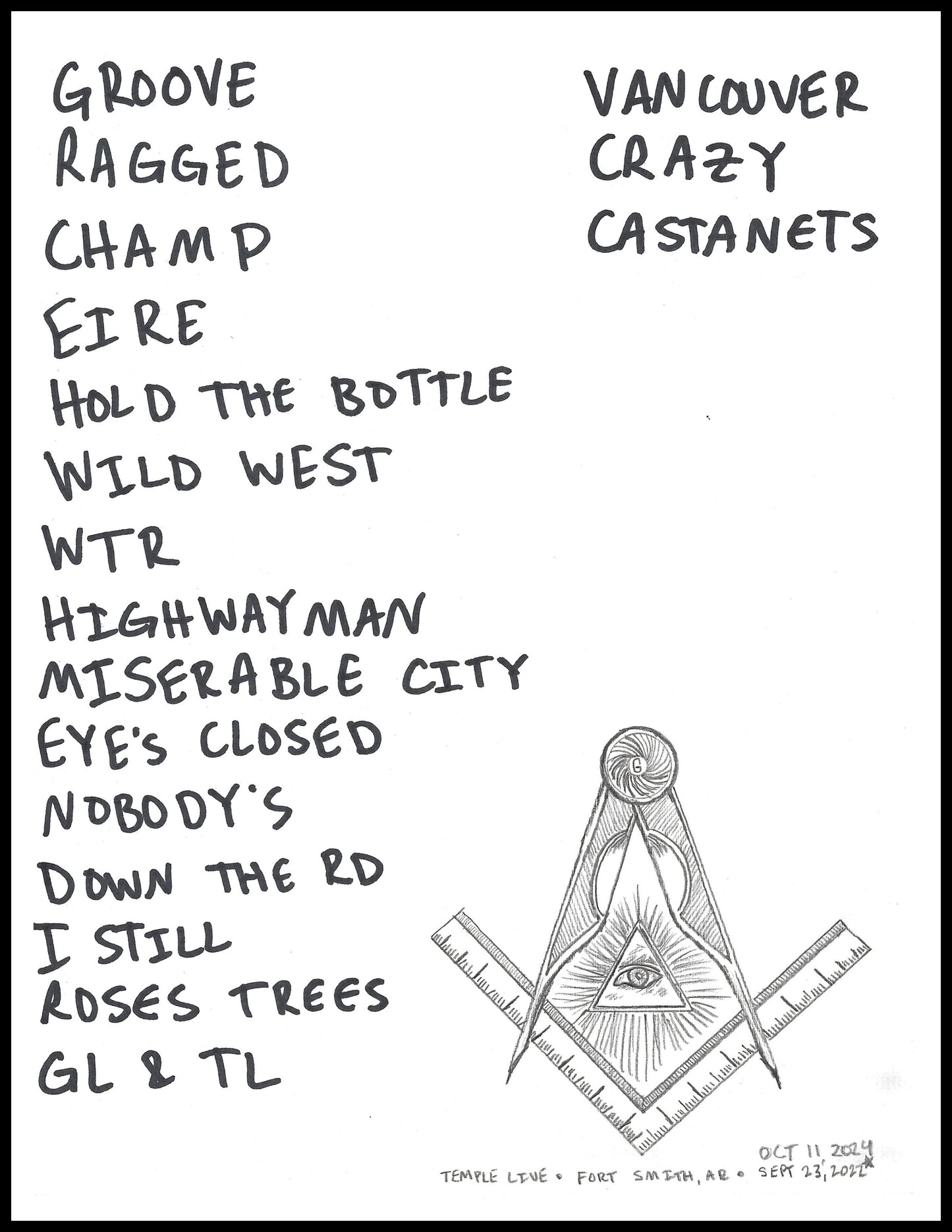 2024 Hand-Drawn Set Lists