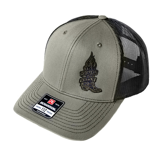 Burning Boot Olive Trucker Cap